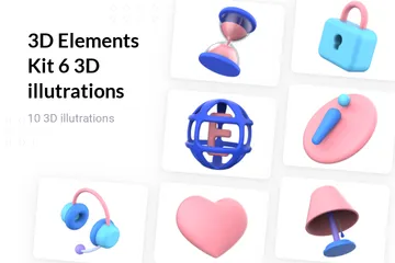 3D-Elemente-Kit 6 3D Illustration Pack