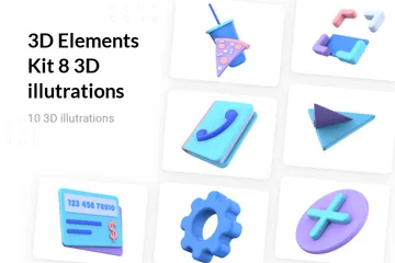 3D-Elemente-Kit 8 3D Illustration Pack