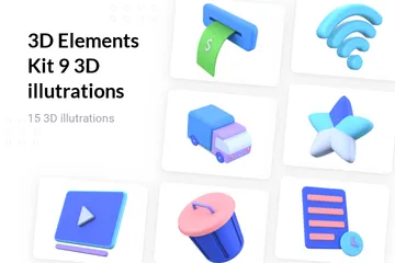 3D-Elemente-Kit 9 3D Illustration Pack