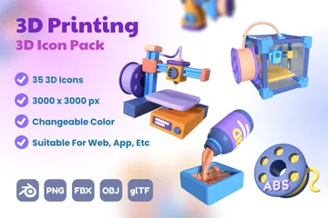 3D Printing 3D Icon Pack