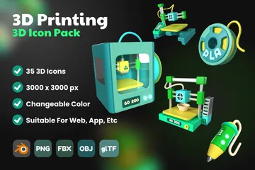 3D Printing 3D Icon Pack