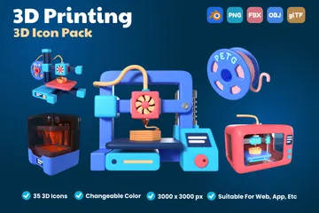 3D Printing 3D Icon Pack