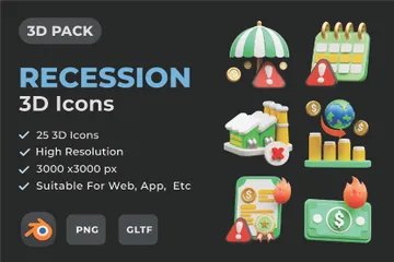 3d Recession 3D Icon Pack
