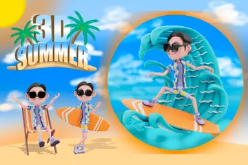 3D SUMMER ILLUSTRATION 3D Illustration Pack