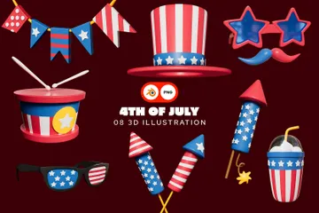 4 juillet Pack 3D Icon