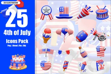 4 juillet Pack 3D Icon