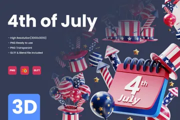 4th Of July 3D Icon Pack