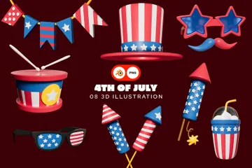 4th Of July 3D Icon Pack