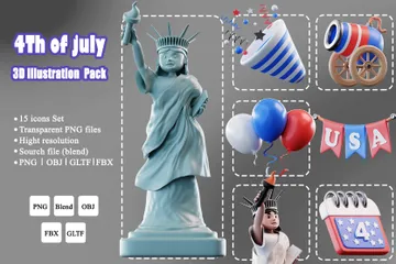 4th Of July 3D Icon Pack