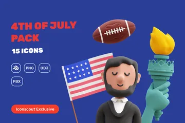 4th Of July 3D Icon Pack