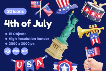 4th Of July 3D Icon Pack