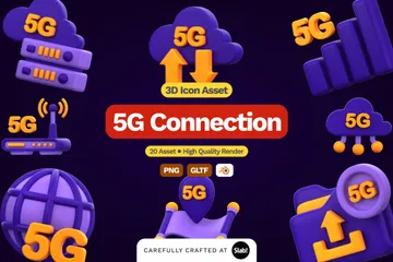 5G Connection 3D Icon Pack