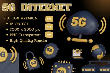 5G Internet 3D Icon Pack