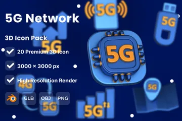 5G-Verbindung 3D Icon Pack