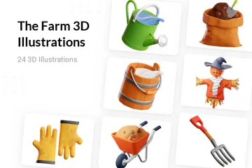 A Fazenda Pacote de Illustration 3D