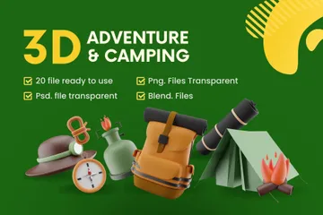Abenteuer und Camping 3D Icon Pack