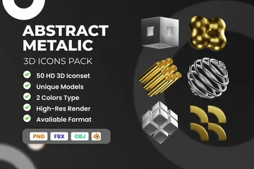 Abstarct Metalic 3D Icon Pack