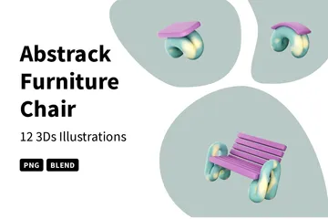 Abstrack Furniture Chair 3D Icon Pack