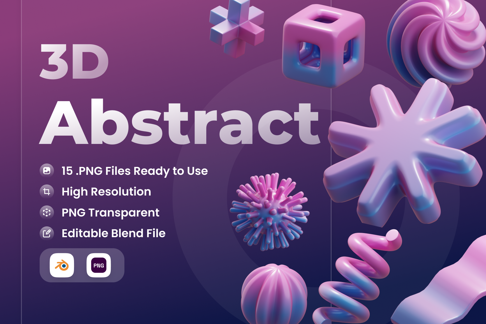 Abstract 3D Illustration Pack - 15 Art & Abstract 3D Illustrations ...