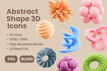 抽象的な 3D Iconパック