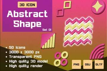 Abstract Art Shape 3D Icon Pack