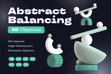 Abstract Balancing 3D Icon Pack
