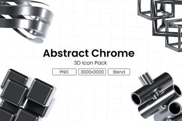 Abstract Chrome 3D Icon Pack