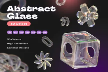 抽象ガラス 3D Iconパック