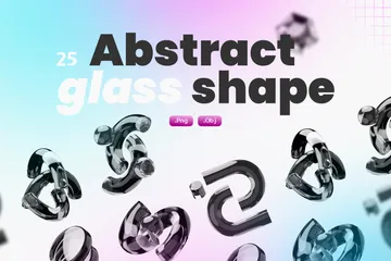 Abstract Glass Shape 3D Icon Pack
