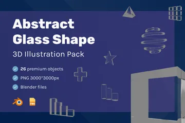 Abstract Glass Shape 3D Illustration Pack