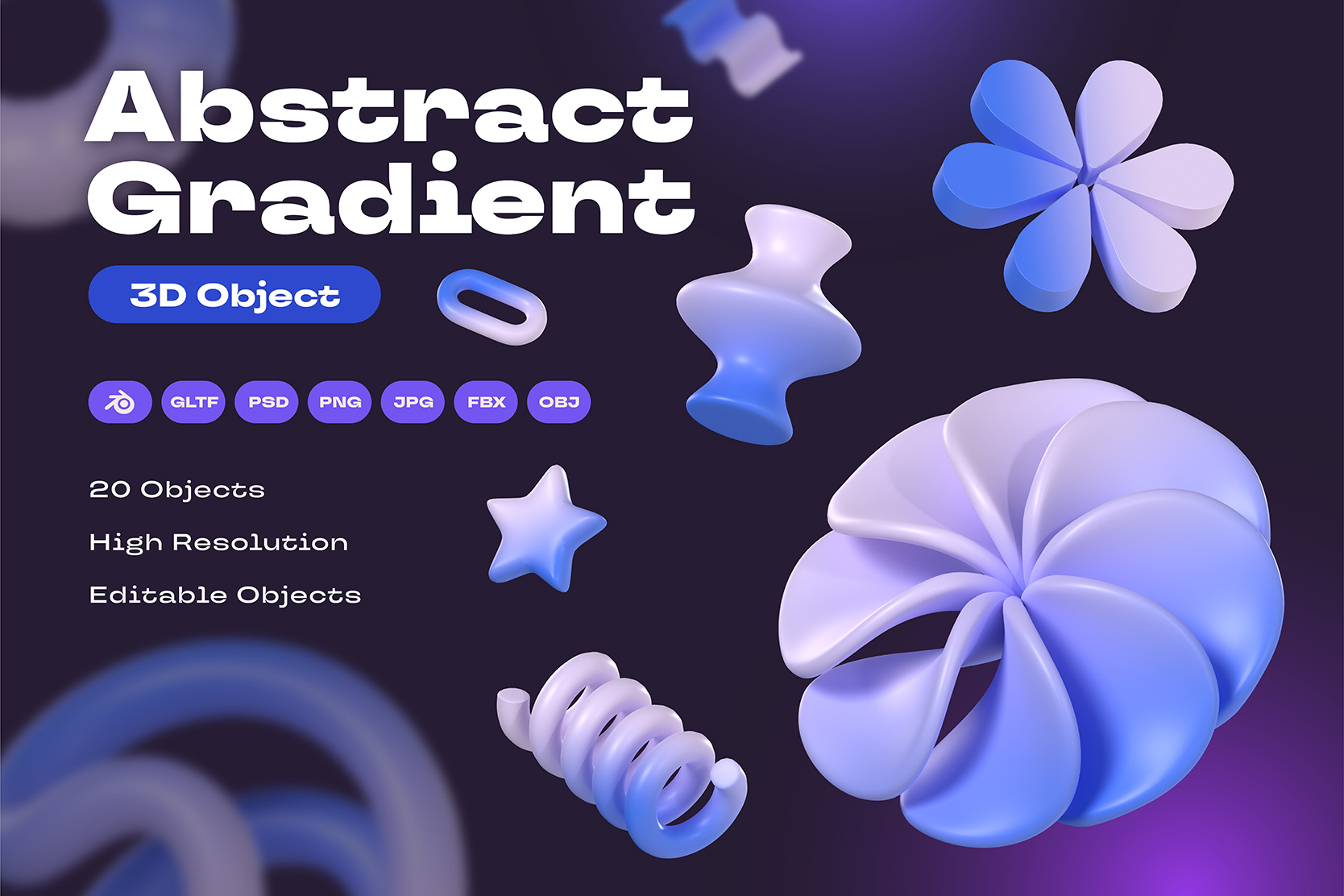 Abstract Gradient 3D Icon Pack - 20 Free Download Art & Abstract 3D ...