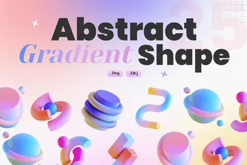 Abstract Gradient Shape 3D Icon Pack