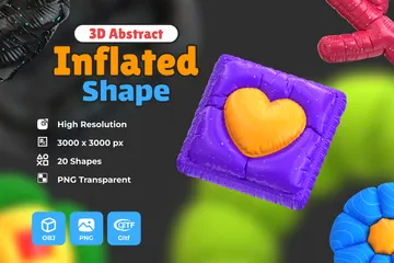 Abstract Inflated Shape 3D Icon Pack