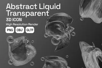 Abstract Liquid Transparent 3D Icon Pack