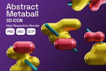 Abstract MetaBall 3D Icon Pack