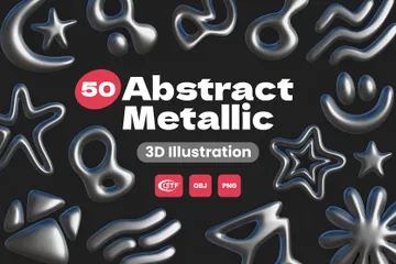 Abstract Metallic 3D Icon Pack