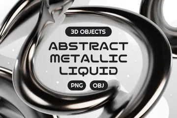 抽象的な金属液体 3D Iconパック