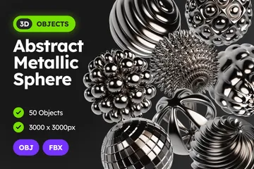 Abstract Metallic Sphere 3D Icon Pack