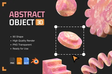 Abstract Peach Geometric Shape 3D Icon Pack