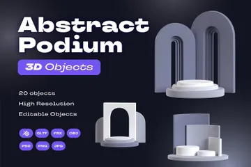 Abstract Podium 3D Illustration Pack