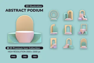 Abstract Podium 3D Illustration Pack