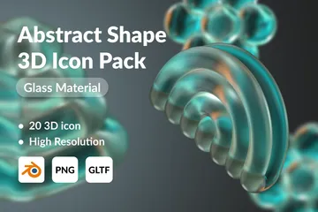 抽象的な形 3D Iconパック