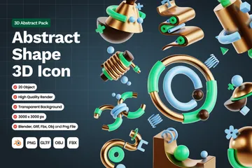 Abstract Shape 3D Icon Pack