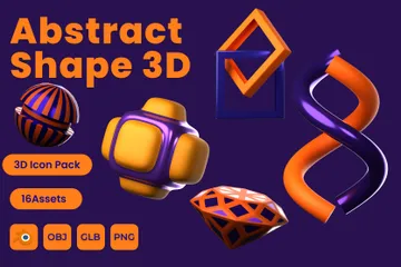 추상적인 모양 3D Icon 팩