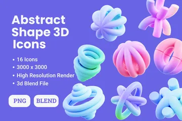 抽象的な形 3D Iconパック