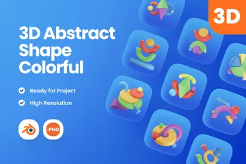 Abstract Shape Colorful 3D Icon Pack
