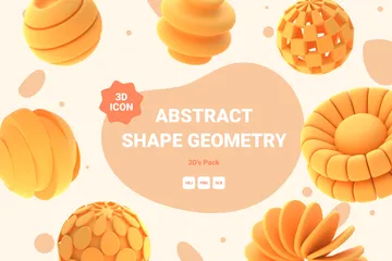 抽象的な形状の幾何学 3D Iconパック
