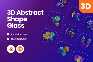Abstract Shape Glass 3D Icon Pack