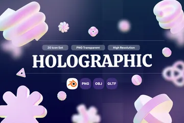 Abstract Shape Holographic 3D Icon Pack