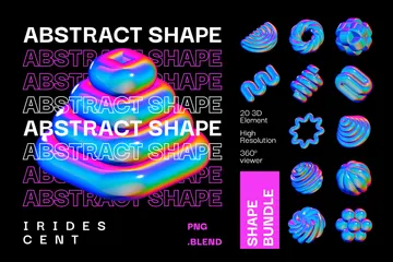 Abstract Shape Iridescent 3D Icon Pack
